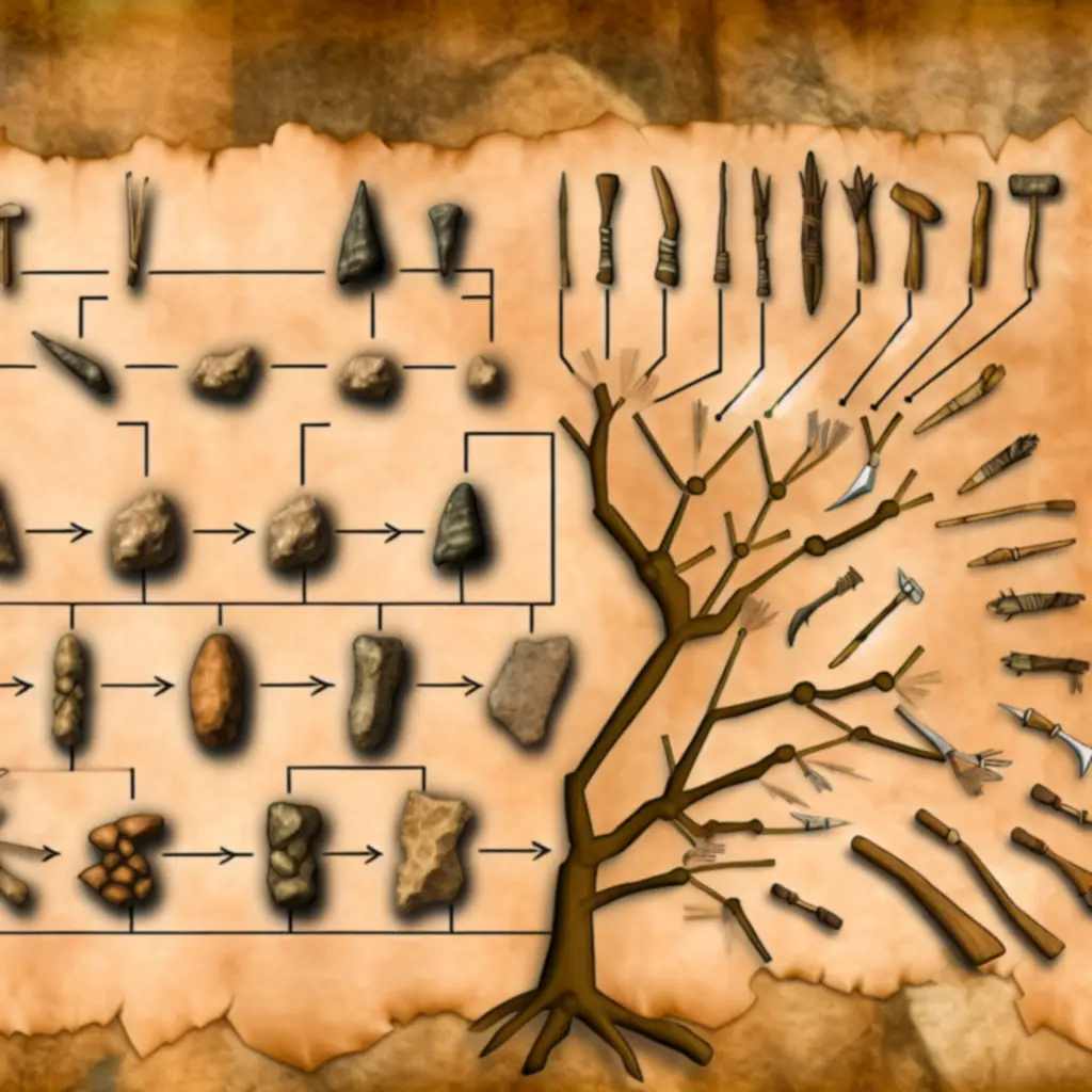 Schemat drzewka technologii i rzemiosła w Stone Age