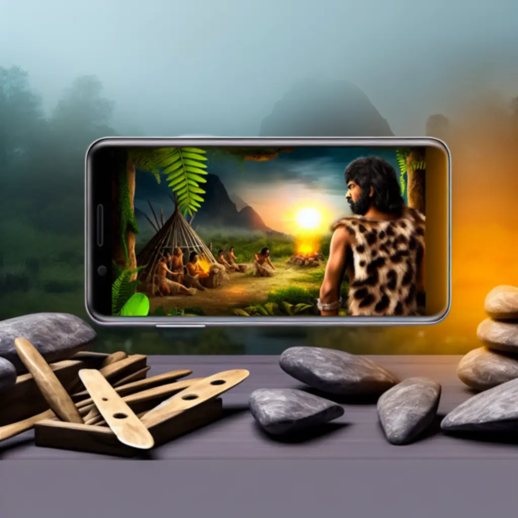 Stone Age na telefonie — ekran pobierania na urządzeniu mobilnym