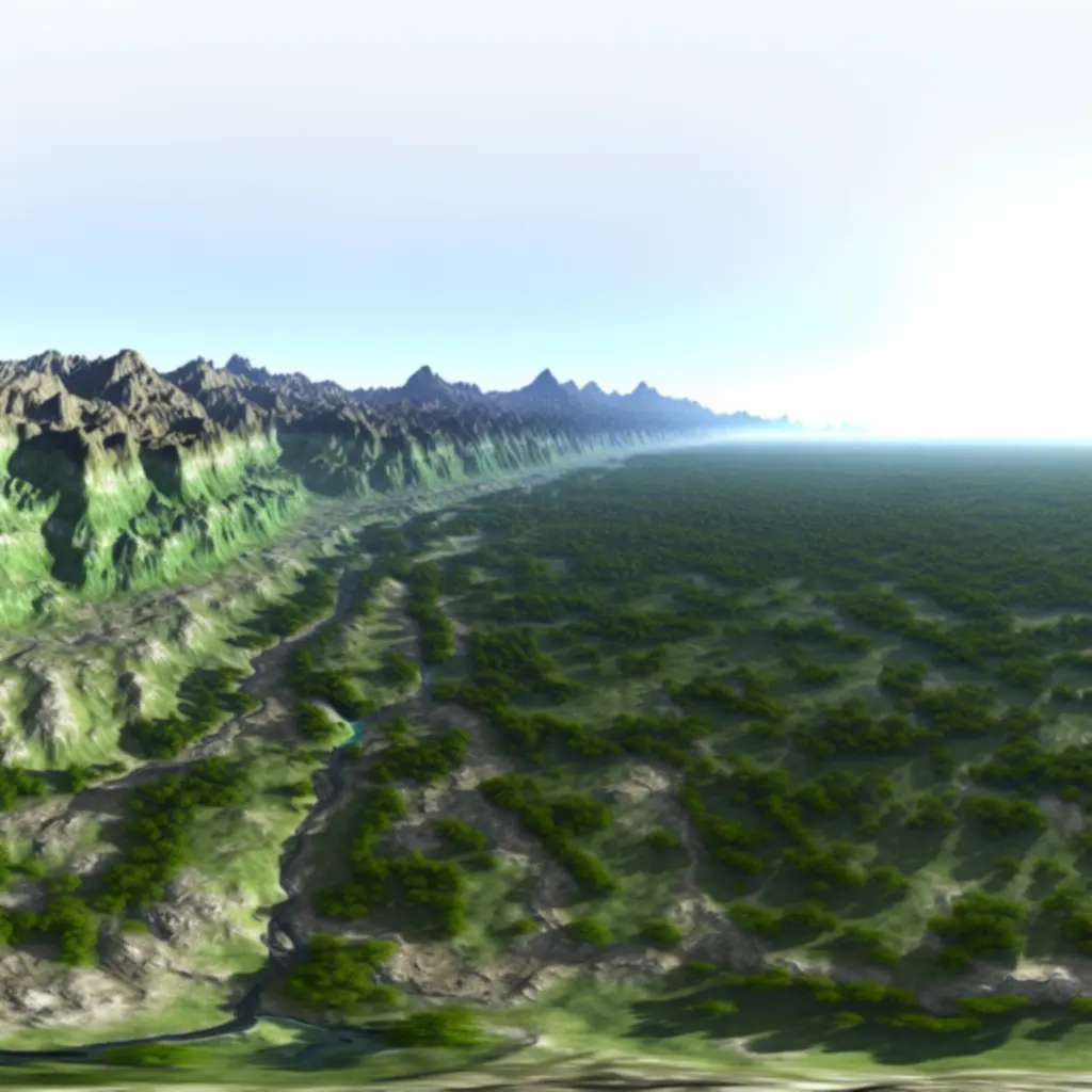 Szeroki widok otwartego, prehistorycznego świata w Stone Age